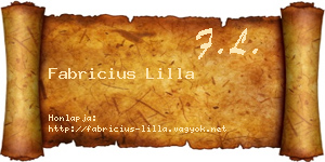 Fabricius Lilla névjegykártya