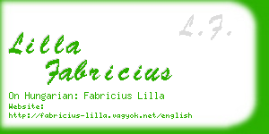 lilla fabricius business card